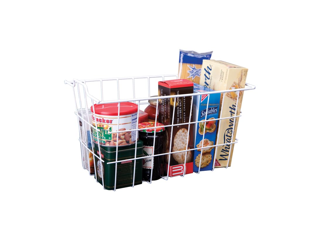 Grayline Metal Deep Storage Basket (White, 40604)