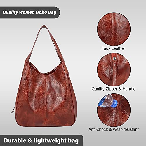 Image of HUGGI Hobo Bags for women | Faux Leather Material with improve strap & zipper | Elegant hand bag for women in office, function | 33 x 12 x 32 cm