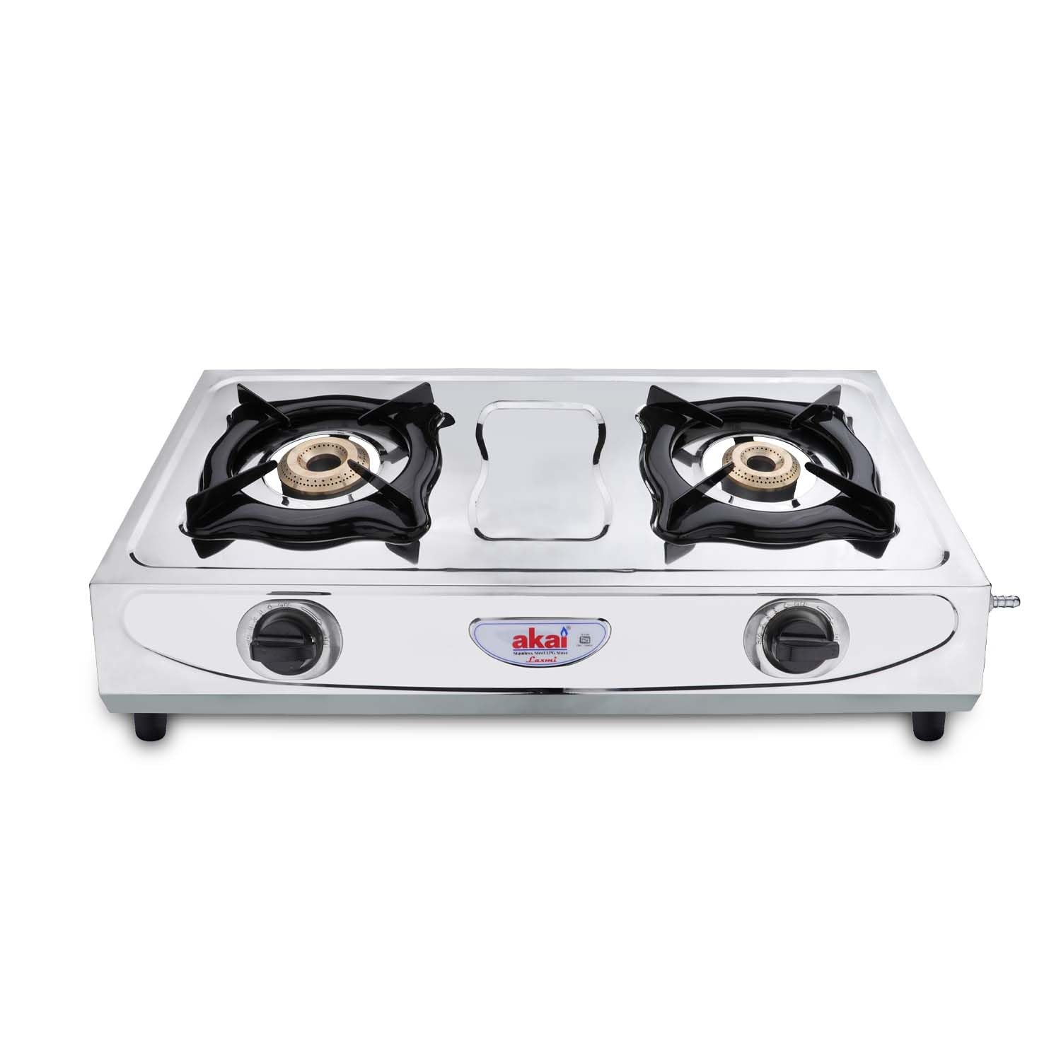 Akai Laxmi 2 Burner Stainless Steel Classic Gas Stove, Portable Manual