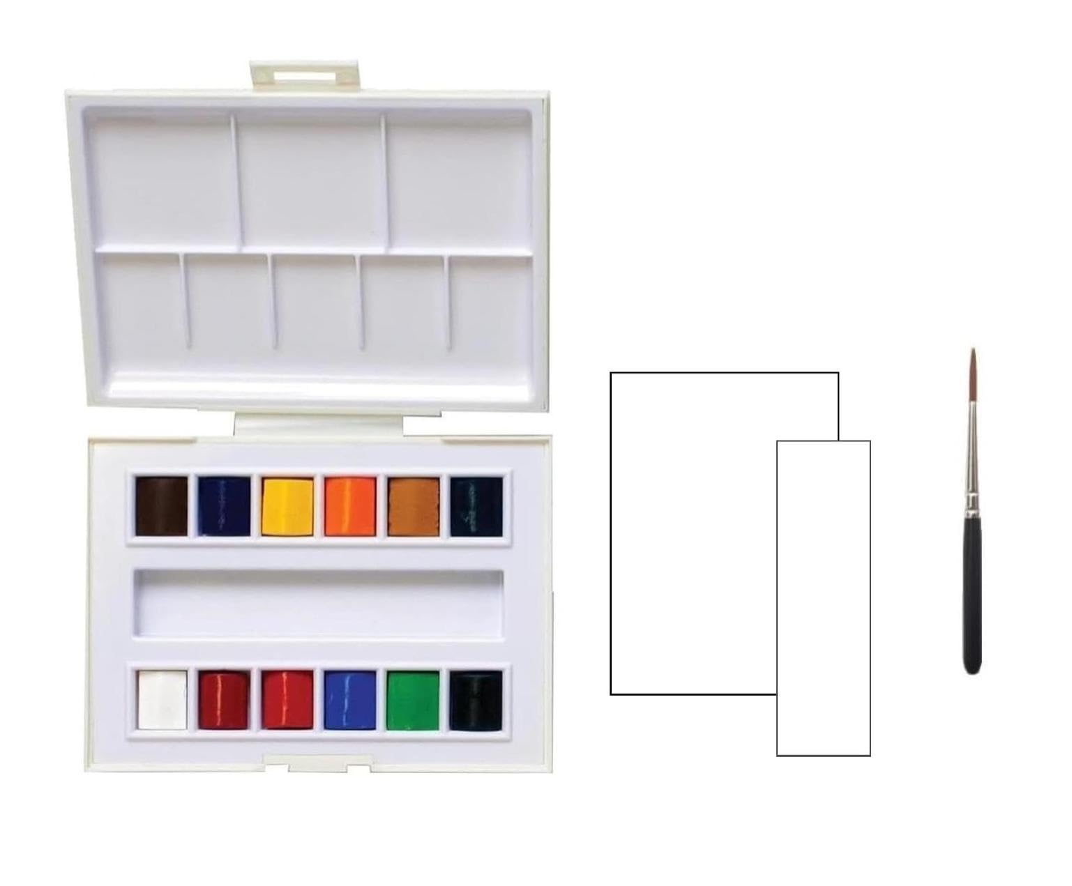 Boîte peinture aquarelle Sennelier plastique 12 pcs et ses deux cartes