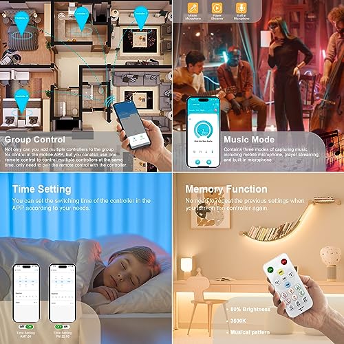 Image of PAUTIX CCT LED Controller Kit SP642E,iOS /Andriod App Control 2.4G RF Wireless Remote Control,CCT LED Controller /Dimmer,for CCT LED Strip Light,with Timing Function,Music Mode,Group Control