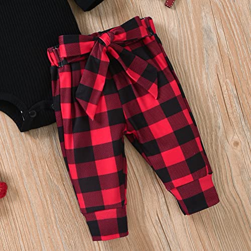 Image of Aalizzwell Preemie Newborn Infant Baby Girls Clothes Ribbed Romper Bodysuit Pants Set Fall Winter Outfits
