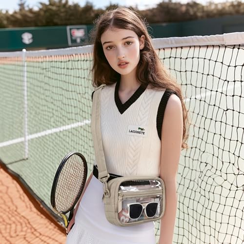 Image of Missnine Clear Bag for Stadium Events Quilted Clear Purse for Women Stadium Approved PVC Crossbody Concert Bag