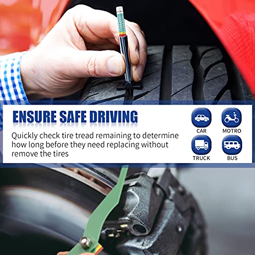 3 Pieces Tire Tread Depth Gauge Tool Digital Tire Tread Depth Gauge