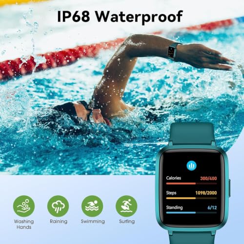 Image of Fitness Tracker Watch with Heart Rate, Activity Tracker, Pedometer Watch | Step Counter, Heart Rate Monitor, Sleep Monitor, Alarm Clock, Stopwatch, Fitness Tracker, IP68 Waterproof Smart Watches