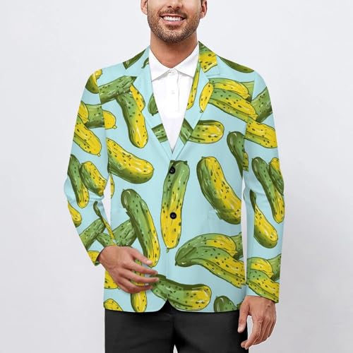Pickles Men's Classic Fit Suit Two Button Novelty Printed Casual Stylish Blazer2