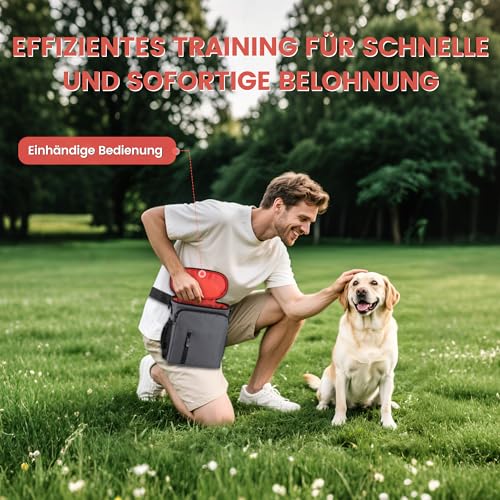 Leckerlitasche für Hunde, Futterbeutel Hundetraining mit Reißverschluss, Gürteltasche für Hunde mit Kotbeutelspender, Leckerlibeutel im für Reisen, Spaziergang