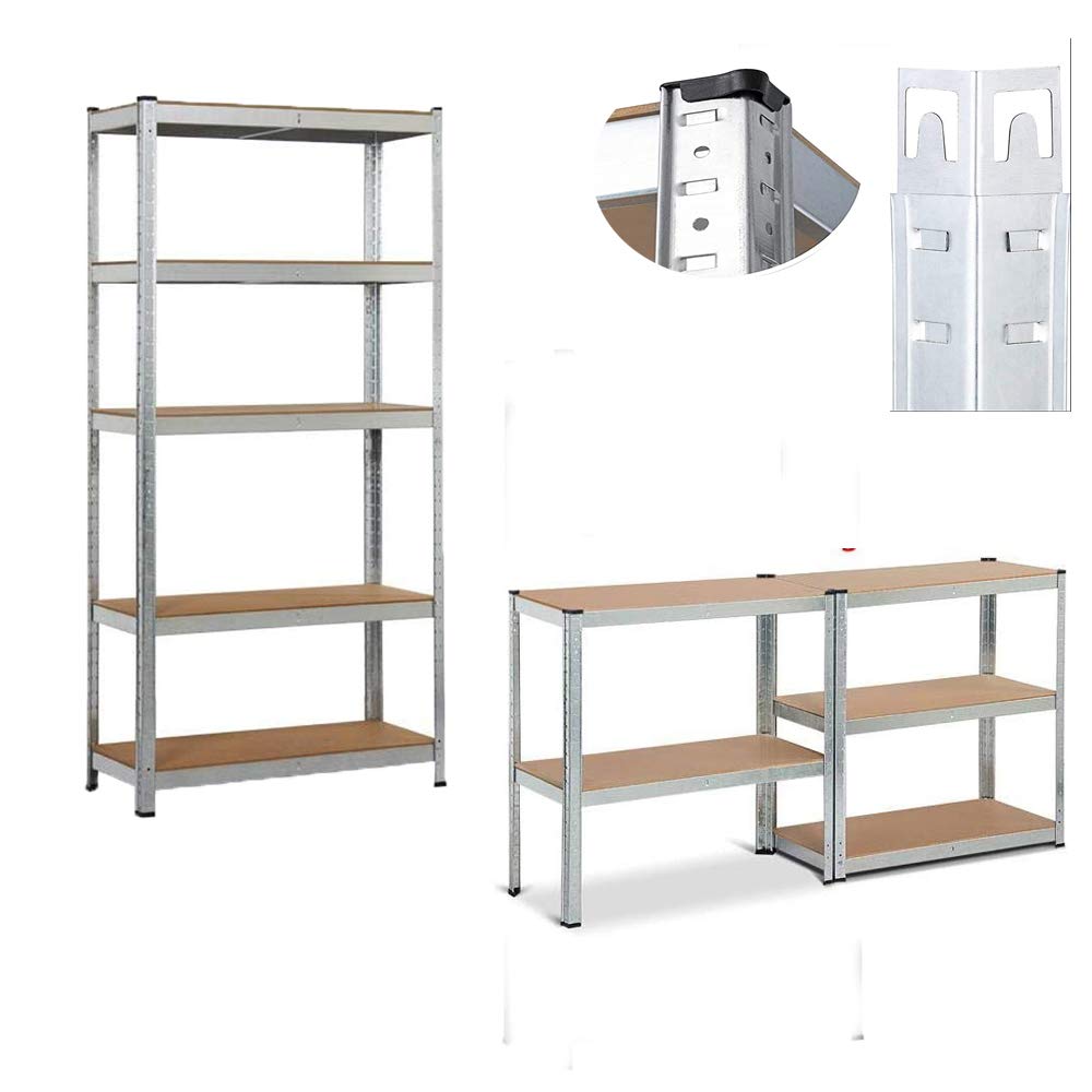 Estanterías para Garaje 5 Baldas, Ideales para despensa, el sótano, el Garaje, trastero o la Oficina, Estantería Metálica de 200 x 100 x 50cm, Soporta hasta 875Kg, Primario