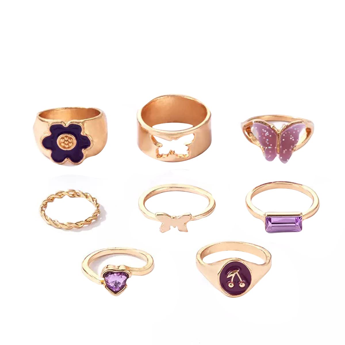 See full amazon price history chart for Jewels Galaxy Jewellery For Women Set of 8 Gold Plated Purple Butterfly-Floral Finger Ring (JG-PC-RNGO-2739) Jewels Galaxy Jewellery For Women Set of 8 Gold Plated Purple Butterfly-Floral Finger Ring (JG-PC-RNGO-2739) (B0BQN6JVJ3) Amazon Price History, Amazon Price Tracker