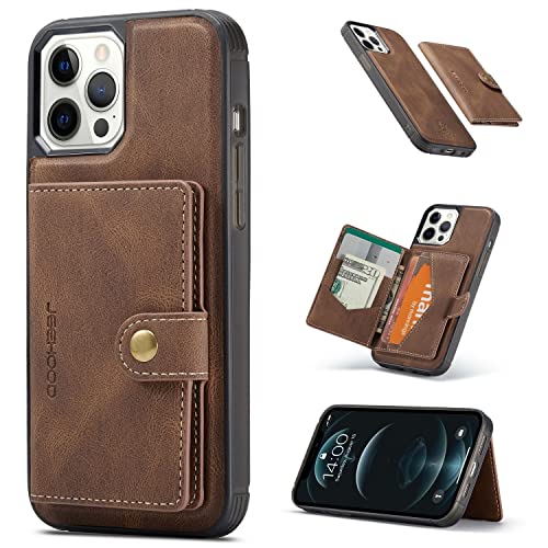 Coque iPhone 13 Pro porte-carte marron protection antichoc smartphone