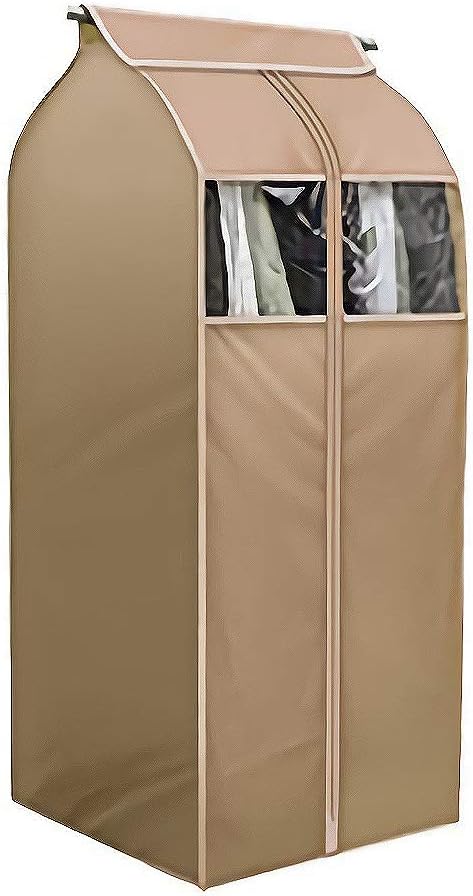 Garment Storage Bag Hanging Clothes Dustproof Cover With Clear Window In Wardrobe/Moisture, Dust Resistant Protector Cover With Zipper (Not Including Frame)