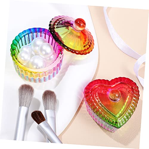 2 piezas de vasos de cristal coloridos con tapa para uñas miniatura 3