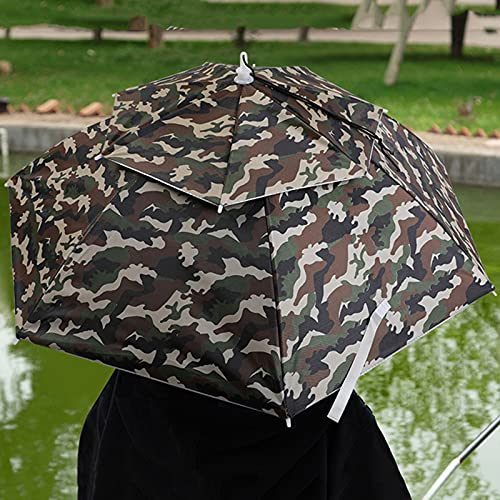 image for kjhgk Hands Free Umbrella Hat, UV Protection Umbrella Cap for Adults a