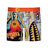 Ethika Men's Mid Boxer Brief, Extended Length, 4-Way Stretch with Signature Waistband - Bmr For Mary(AST,M)