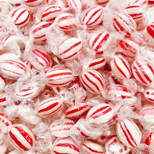 Peppermint Drops Hard Candy | 1 Pound Bag - Approx. 75 Count | Individually Wrapped Christmas Candy