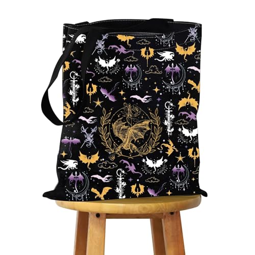 FEELMEM Regalos inspirados en la novela del trono, bolsa de cristal para fanáticos, regalos de trono, dragón, jinete, mercancía nerd, Black, 1