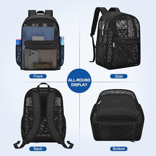 image for USPECLARE Heavy Mesh Backpack with Rain Cover,See Through Mesh Backpac