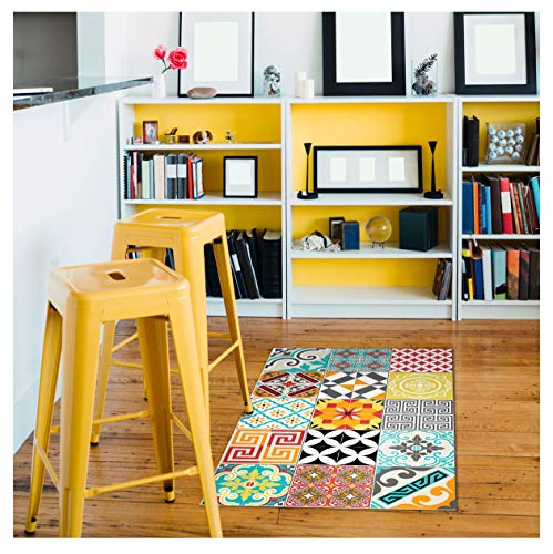 Alfombra de Vinilo con diseño de Azulejos Combinados – 60 x 100 cm