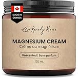 Remedy Mama Magnesium Cream for Sleep, Cramps & Muscle Relief – Natural Blend with Hemp Seed, Jojoba, Mango & Shea Butter – Kid-Safe & Skin-Friendly – Unscented – 120 ml Glass Jar – Made in Canada