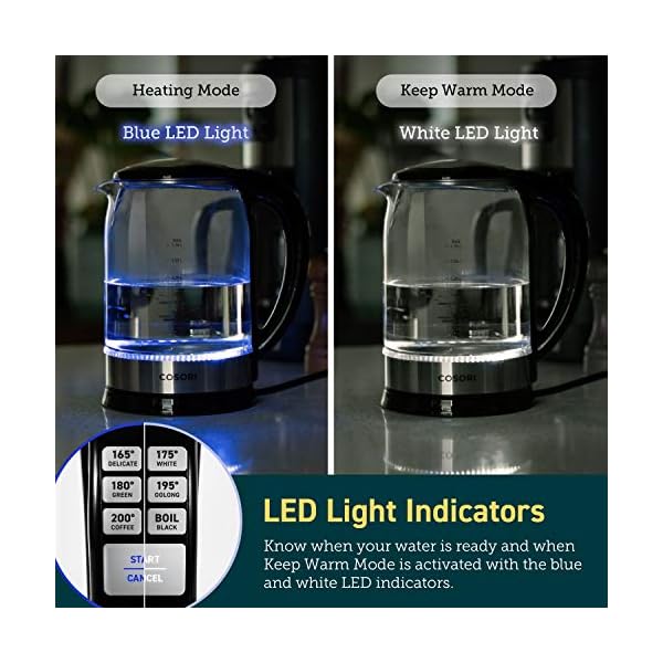 COSORI Electric Kettle Temperature Control with 6 Presets, 60min Keep