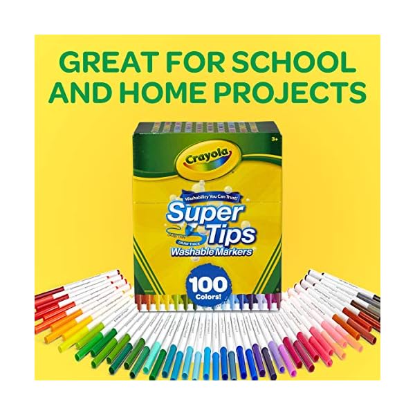 Crayola Supertips Filzstifte Kinder Auswaschbar, Malstifte Set in 100 verschiedenen Farbtönen, Ungiftige Filzstifte mit… – Bild 11