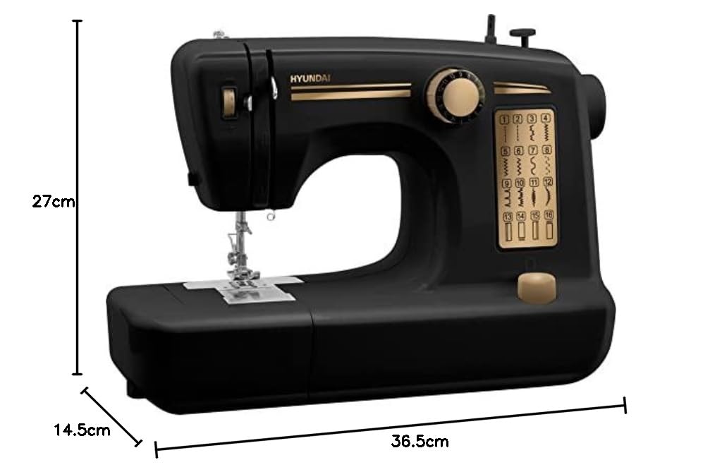 HYUNDAI Machine à Coudre Tango 16 - kit de couture inclus - 16 points préprogrammés - Eclairage LED