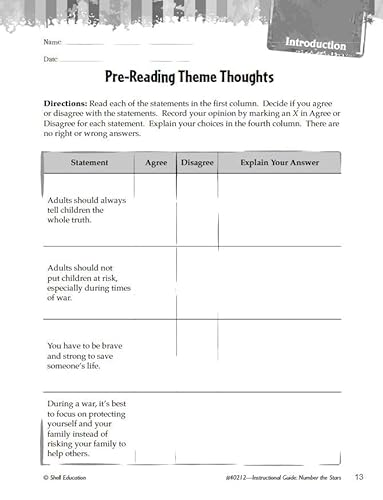 Number the Stars: An Instructional Guide for Literature: An Instructional Guide for Literature