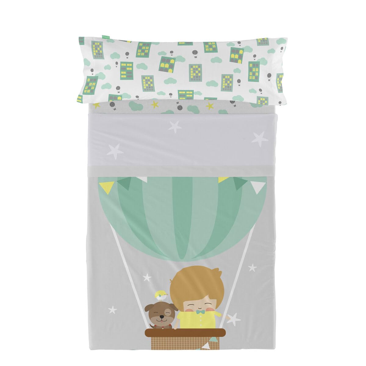 HappyFriday Happynois Air Balloon Bedding Set Multicolor 80/90 Bed 2 Pieces