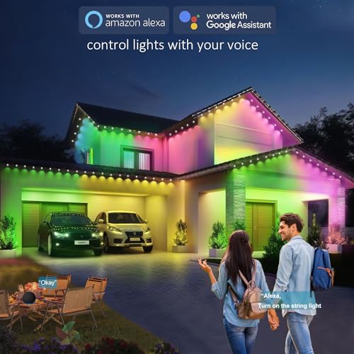Image of rosykite Permanent Outdoor Lights, 200ft,144 Lights, RGB+IC & Tunable White