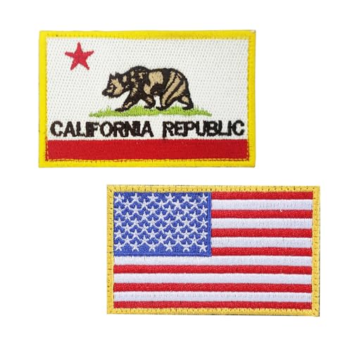 JBSJBS USA California Flag Embroidered Patches American Calif. CA State