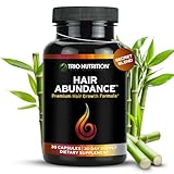 TRIO NUTRITION Hair Abundance | Natural Vitamin Supplement for Hair Growth, Strong Nails and Smooth Skin| Boosted with Collagen, Keratin, Zinc & Selenium | Biotin 10000mcg | 30 Day Supply