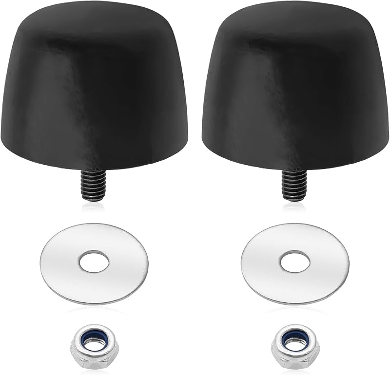 Batentes de capô em borracha preta Dunviku para Jeep Wrangler YJ, TJ e JK – Kit com 2 unidades