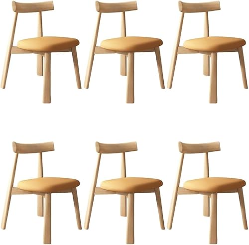 Miniatura 26 de YVYKFZD Sillas de comedor de madera maciza, sillas de cocina de mediados de siglo, silla de comedor sin brazos, silla tapizada de cuero, para Negro