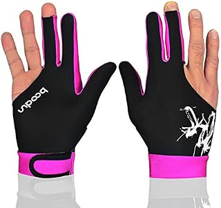 Anser M050912 Man Woman Elastic Lycra 3 Fingers Show Gloves for Billiard Shooters