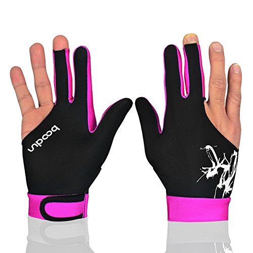 Anser M050912 Man Woman Elastic Lycra 3 Fingers Show Gloves for Billiard Shooters