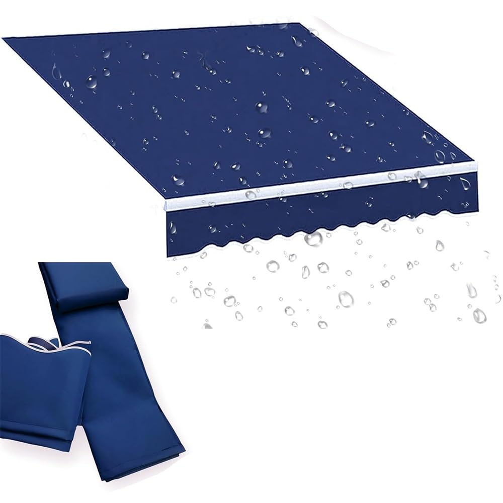 Toile De Rechange Store Banne Manuel Rétractable Tissu De Remplacement pour Auvent 2m 3m 4m 5m Toile D'Auvent pour Terrasse Extérieur Balcon ImperméAble(Blue,300x150cm/10x5ft)