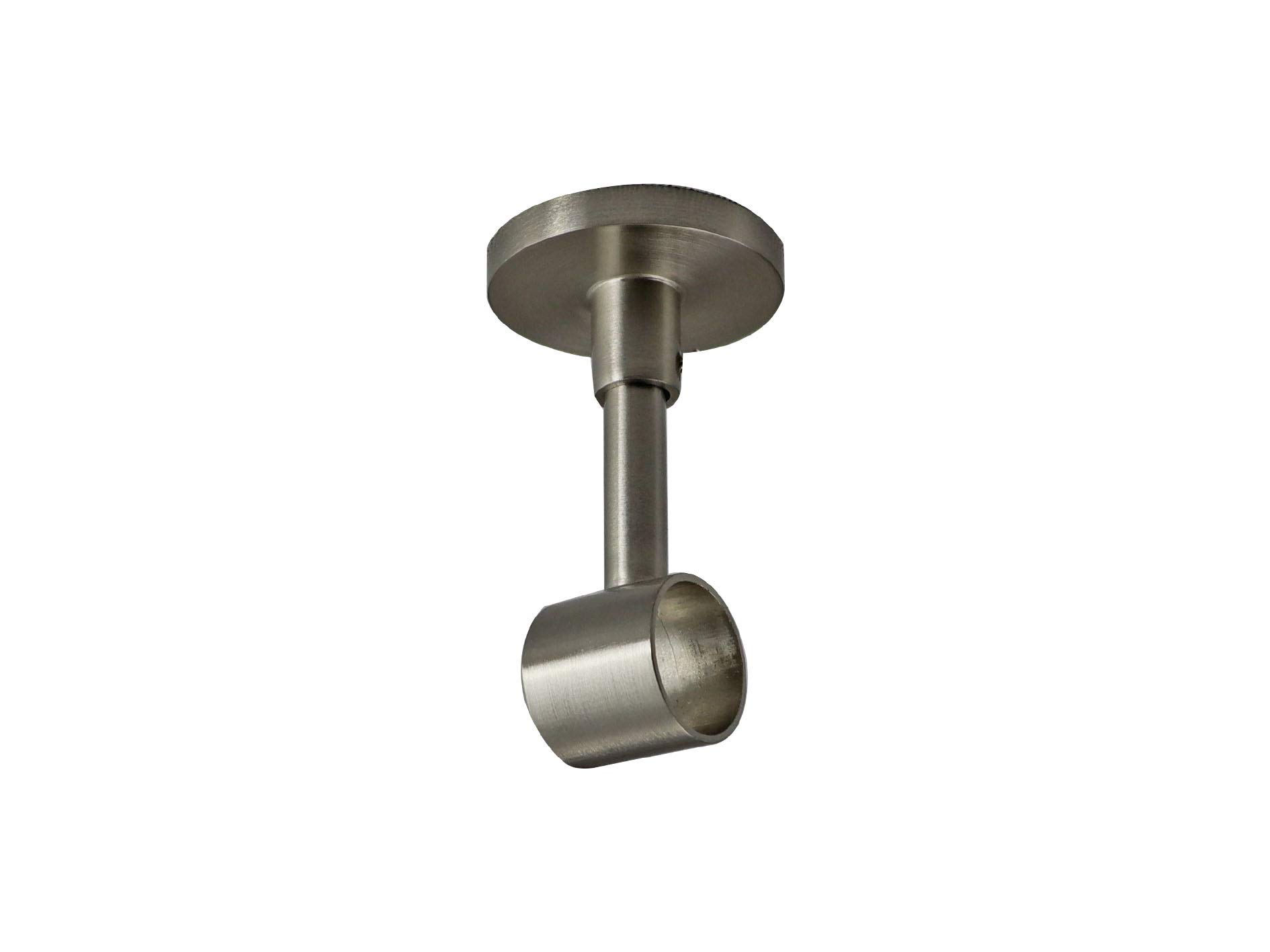 YHO Curtain Pole Rod Brackets 19mm 28mm 35mm Recess Double Extendable Brushed Chrome (19mm Ceiling Bracket)