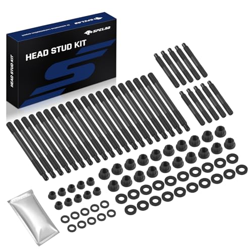 SPELAB Head Stud Replacement Kit Compatible with Chevrolet 2004-2019 GEN III IV 4.8l 5.3l 5.7l 6.0l 6.2l Small Block Cylinder Head Stud Kit, Cylinder Head Stud Assembly Kit &amp; Assembly Lubricant