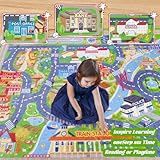 GthreeD Kids Carpet Playmat Rug City Life 80x150cm Anti Slip Play Rug City -Play Learn and Have Fun Safely - Kids Baby Children Educational Road Traffic Play Mat for Bedroom Play Room Game Safe Area - Image 4