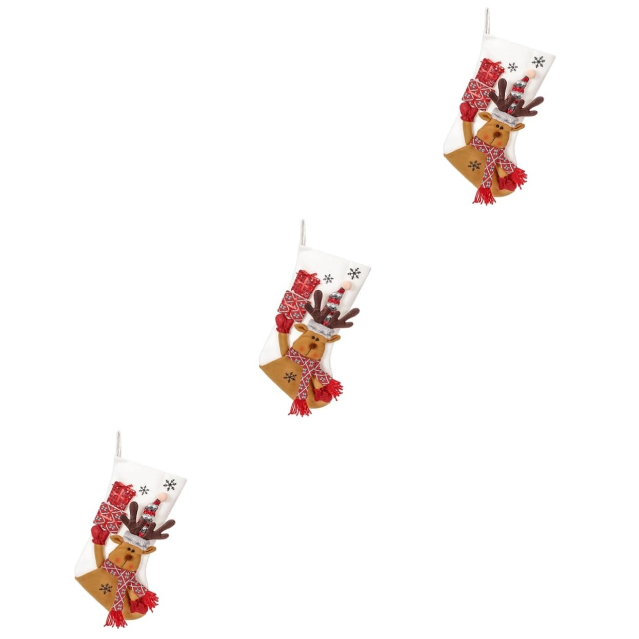 TOPBATHY 3 Medias Navideñas Decorativas para Colgar Calcetines Navideños con Temática Festiva Cálida