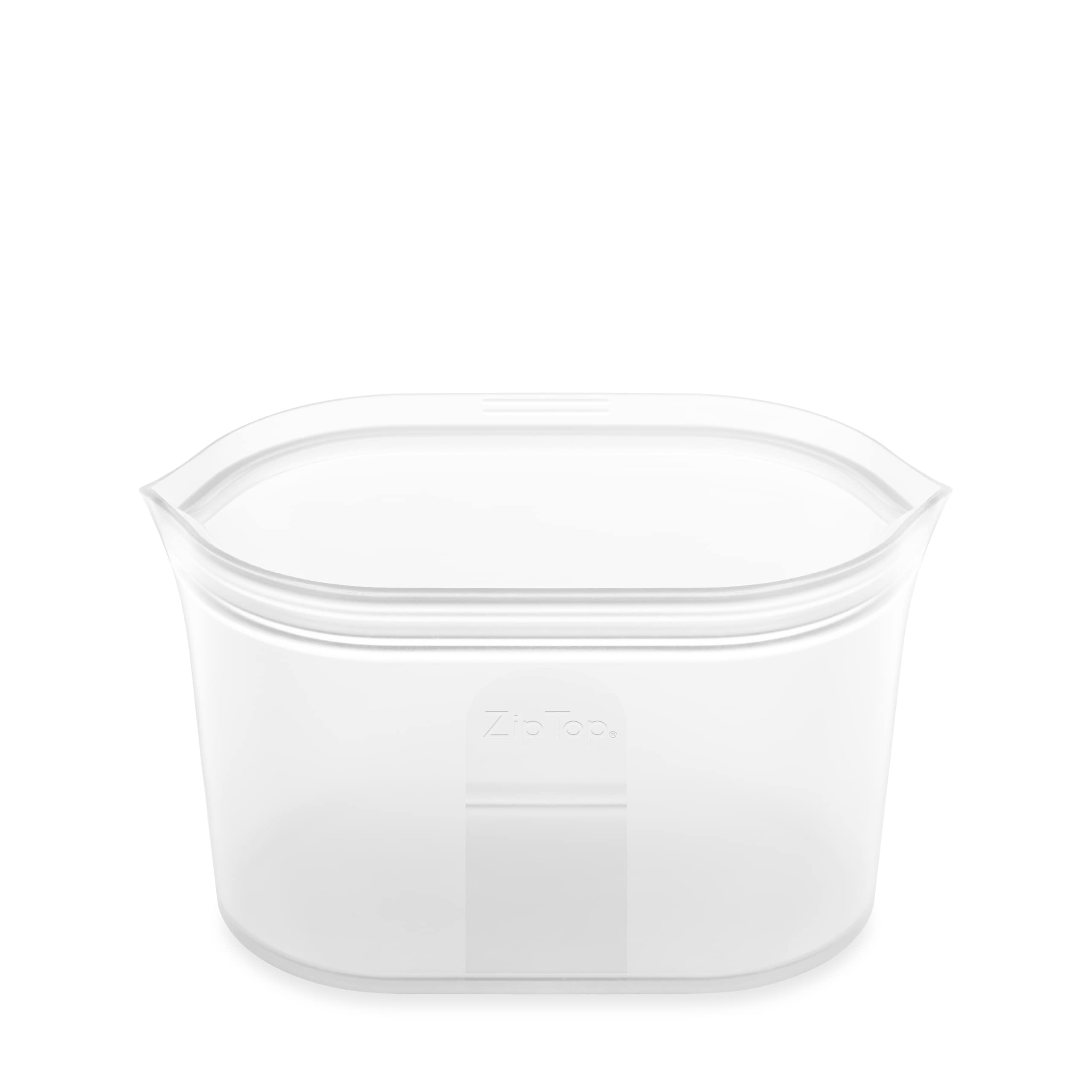 Zip Top Reusable Food Storage Bags | Large Dish [Frost] | Silicone Meal Prep Container | Microwave, Dishwasher and Freezer Safe | Made in the USA