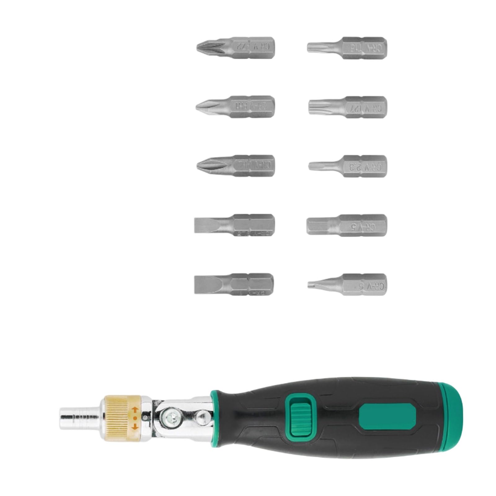 Kaccde Green Multi-Angle Ratcheting Screwdriver With 10 Interchangeable Heat-Treated Bits For Electronics Repair Professional Multi Angles Ratchets Screwdriver Set