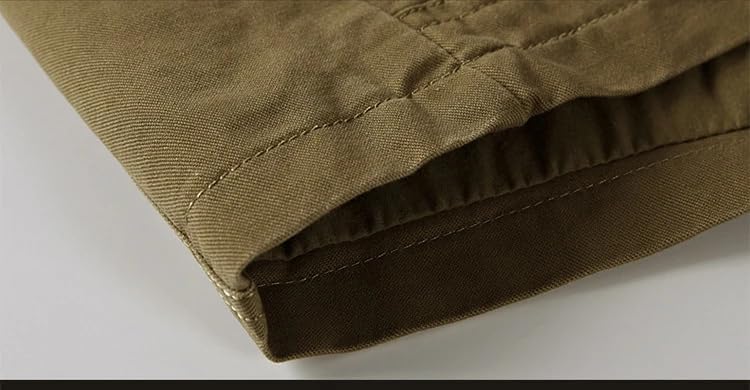 Men Cotton Autumn Outwear Mid-Long Coat Male Multi-Pockets Fashion Outerwear