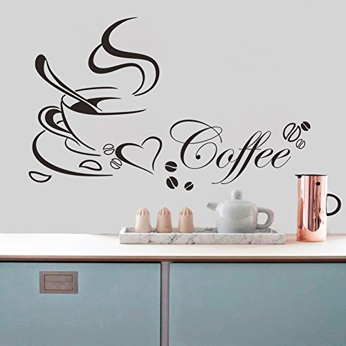 Chinatera Coffee Cup PVC Removable Room Decal Art DIY Wall Sticker Home Decor by Chinatera