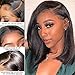 UCUVIC 14 Inch Brazilian Straight Bob Wig Human Hair HD Lace Front Wigs Pre Plucked Glueless Side Part Lace Frontal Bob Wigs 180 Density Ailwelia