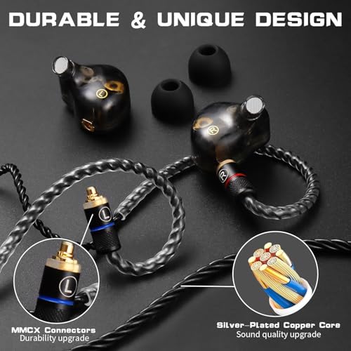 Image of DEMAKE in Ear Monitor with Detachable Silver-Plated 3.5mm Cable, with Mic