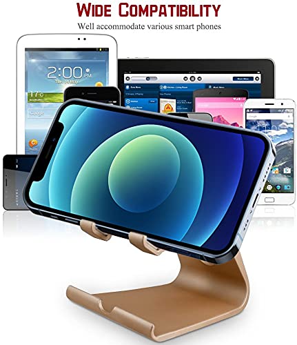 2 Packs Multi-Angle Adjustable Cell Phone Stand, Sourceton Portable Sturdy Plastic Desk Stand Mount Fits All Smart Phones Charging With Anti-Slip Base And Convenient Charging Port, Fits Mini Tablet #TOP2