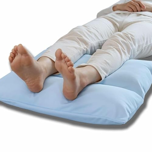 足枕 接触冷感足枕 カバー洗濯可能 アイスポイント ひんやり 夏用 枕 まくら フットピロー クール 日本製 ポリエステル綿 大きい 東洋紡 (ブルー)