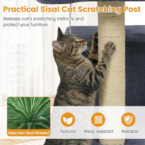 Árbol para gatos pequeño 19.5 pulgadas con poste de sisal miniatura 5