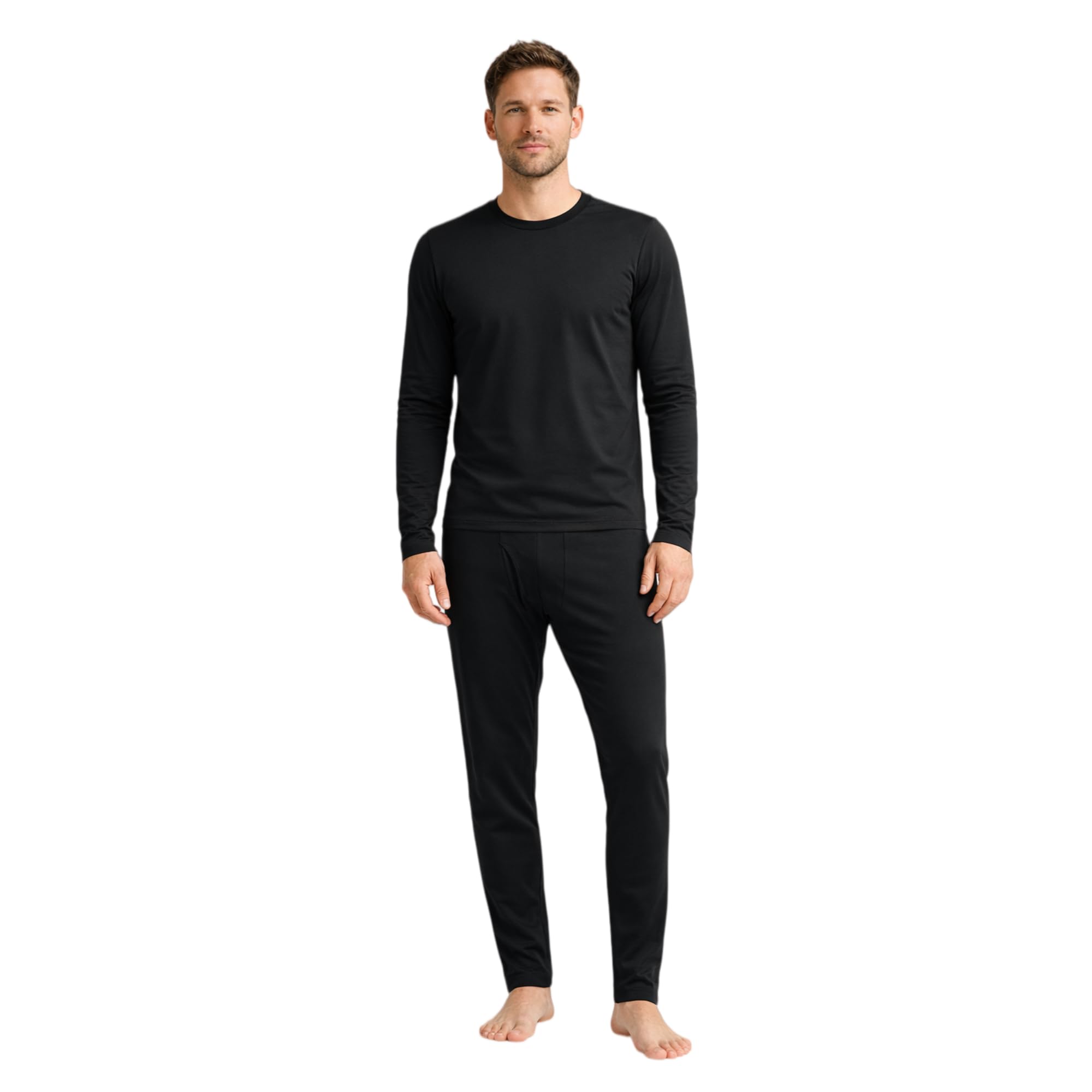 Ensemble sous-vêtements Thermiques Homme doublé Polaire léger Chaud Respirant Extensible Haut Manches Longues et Legging Hiver